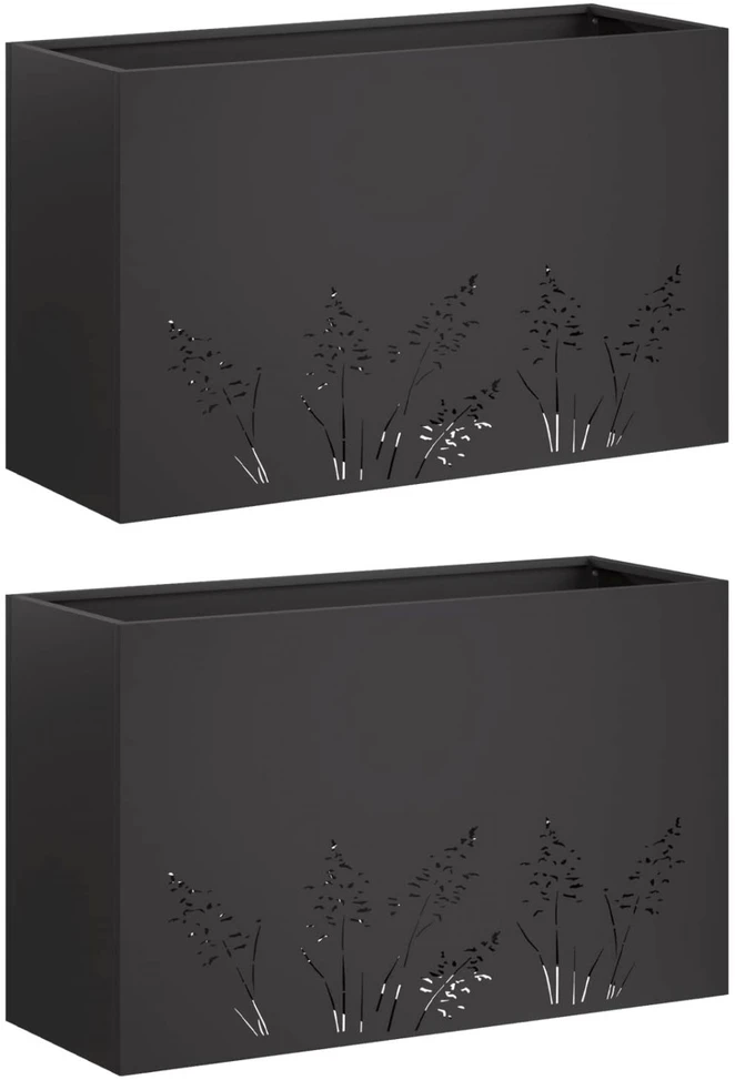 Sodo vazonas 2 vnt. Juoda 80 x 20 x 49 cm