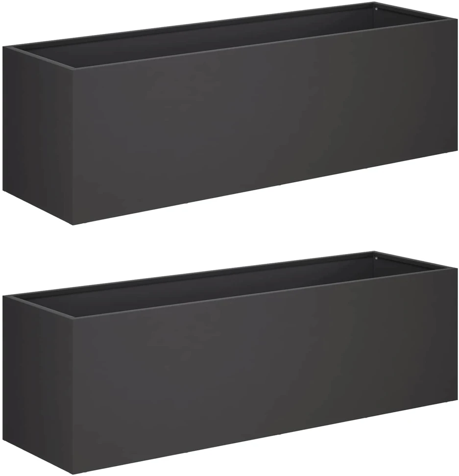 Sodo vazonas 2 vnt. Juoda 80 x 30 x 30 cm