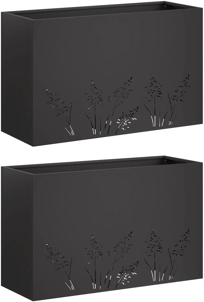Sodo vazonas 2 vnt. Juoda 80 x 30 x 49 cm