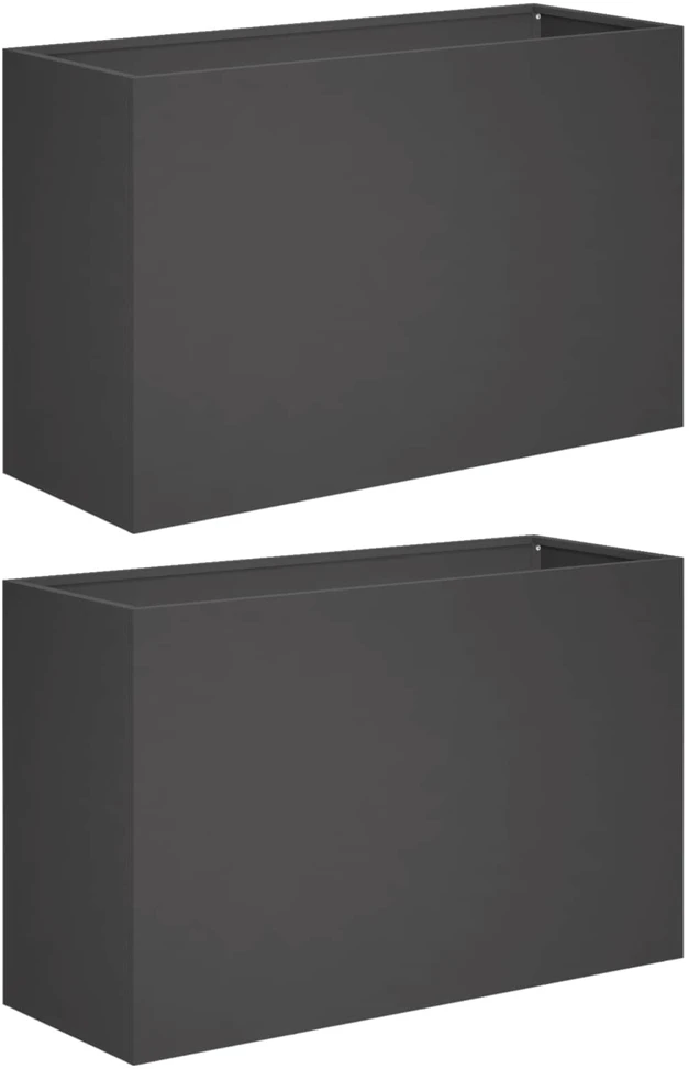 Sodo vazonas 2 vnt. Juoda 80 x 30 x 50 cm