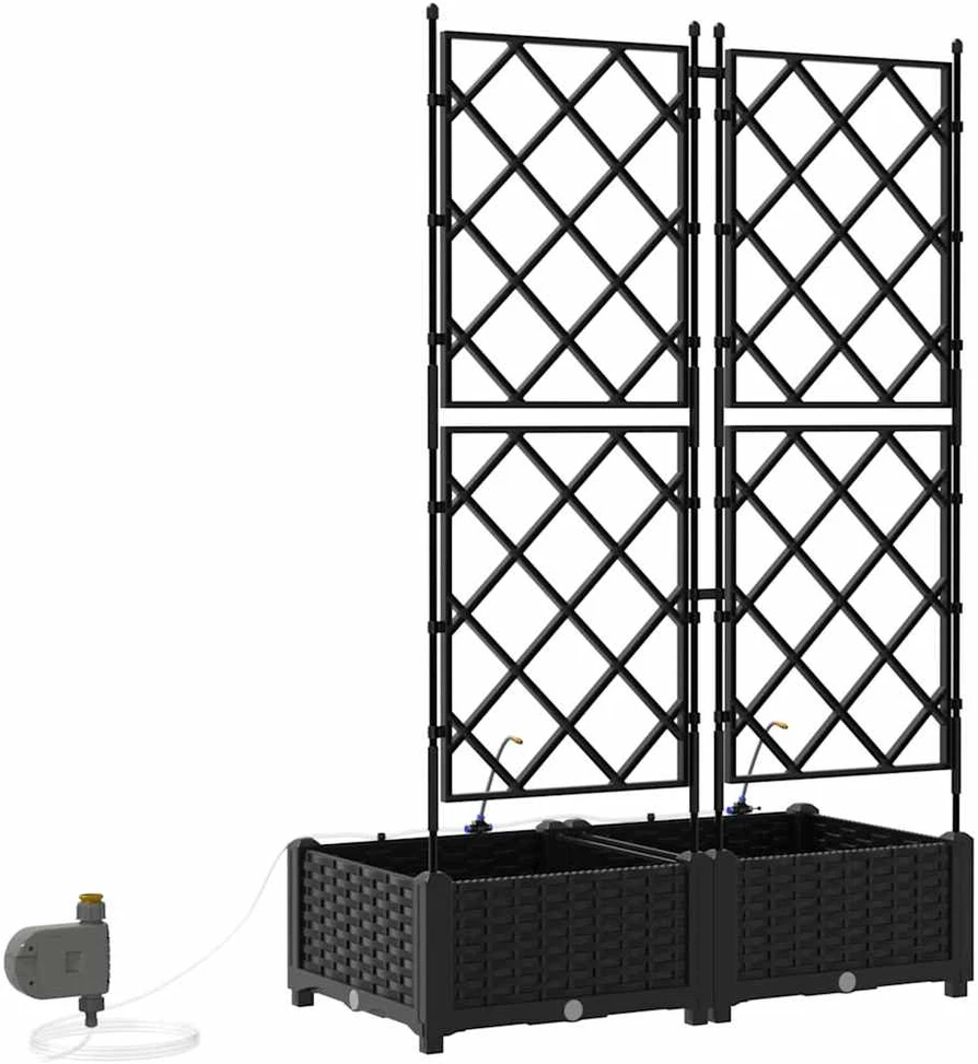 Sodo vazonas 2 vnt. Juoda 80 x 40 x 126 cm PP