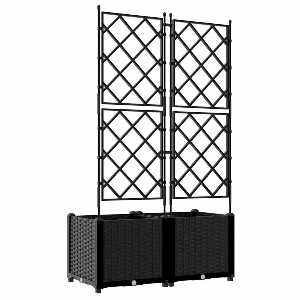 Sodo vazonas 2 vnt. Juoda 80 x 40 x 143 cm PP