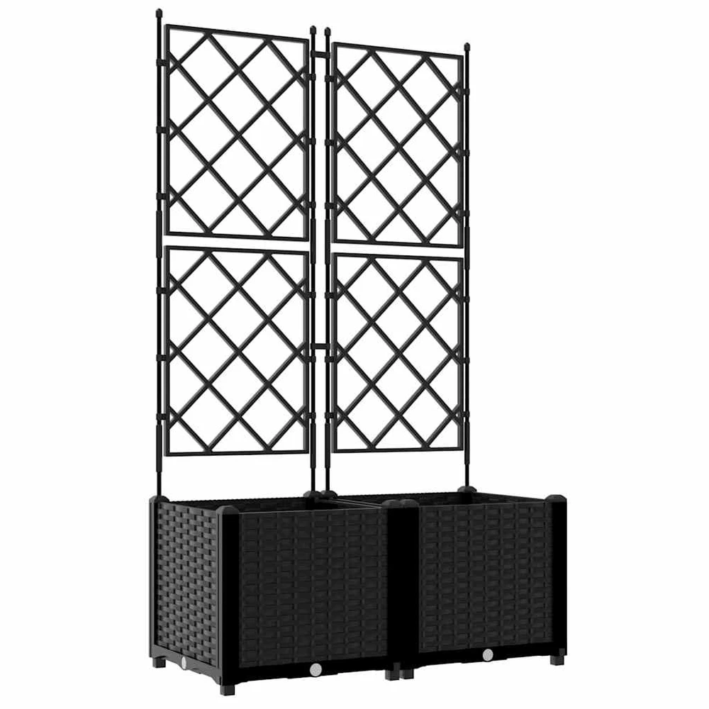 Sodo vazonas 2 vnt. Juoda 80 x 40 x 143 cm PP