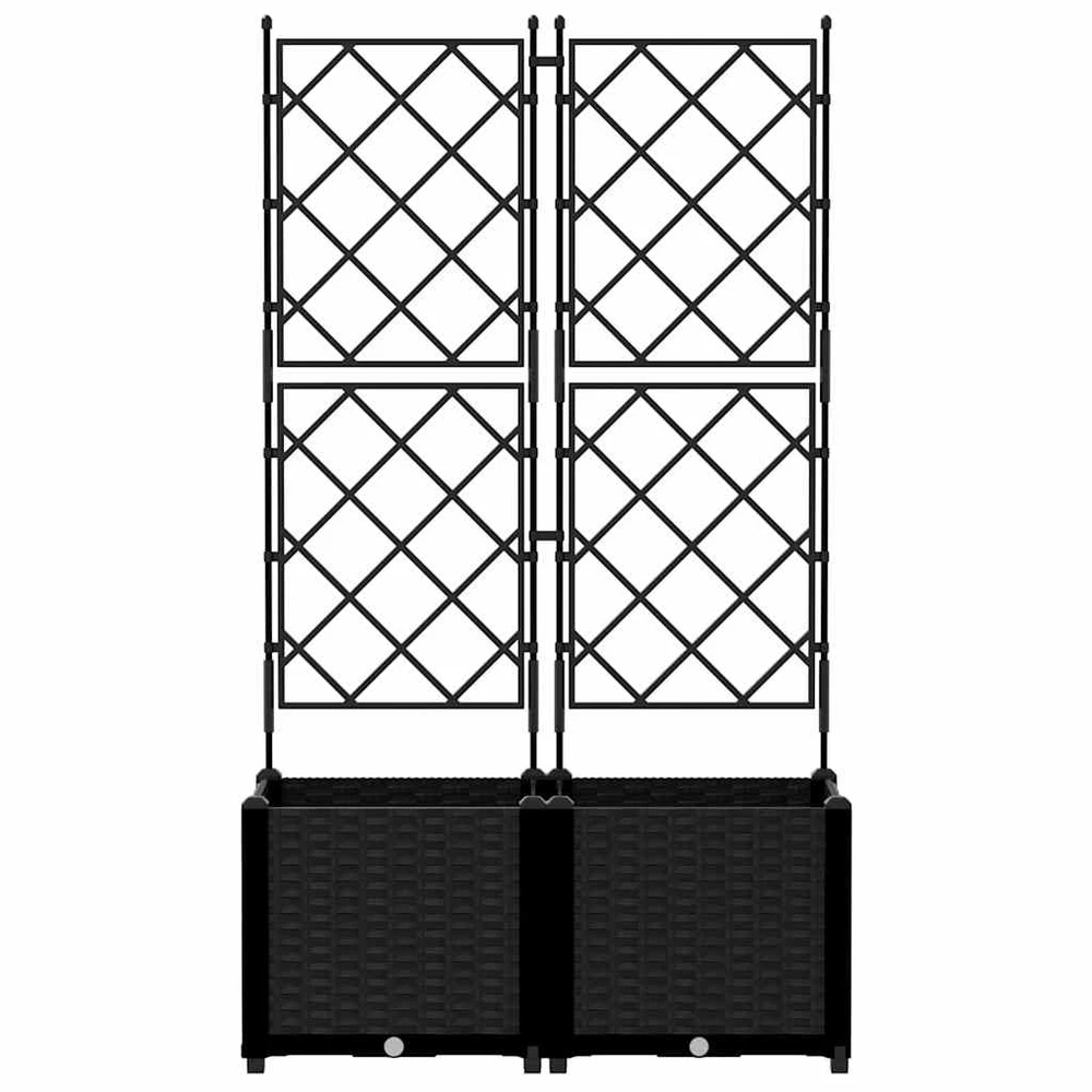 Sodo vazonas 2 vnt. Juoda 80 x 40 x 143 cm PP
