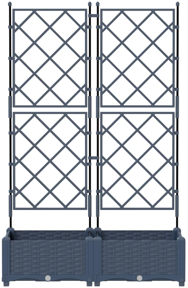 Sodo vazonas 2 vnt. Pilka 80 x 40 x 125,5 cm PP