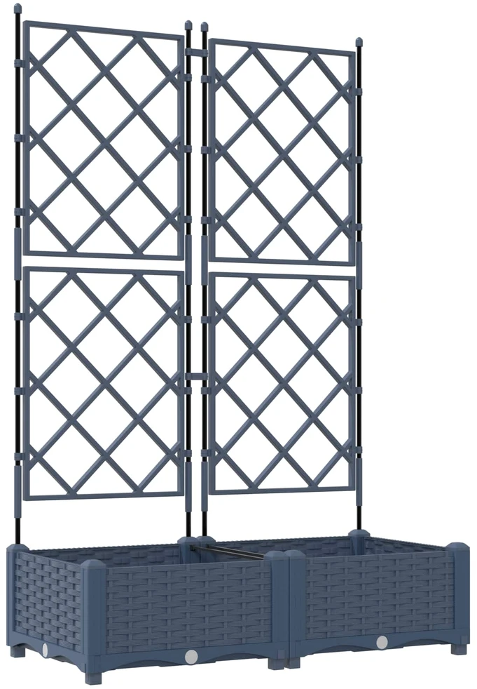 Sodo vazonas 2 vnt. Pilka 80 x 40 x 125,5 cm PP