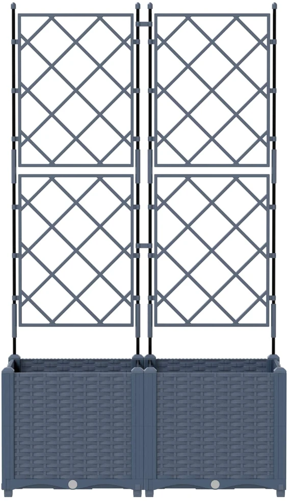 Sodo vazonas 2 vnt. Pilka 80 x 40 x 143 cm PP