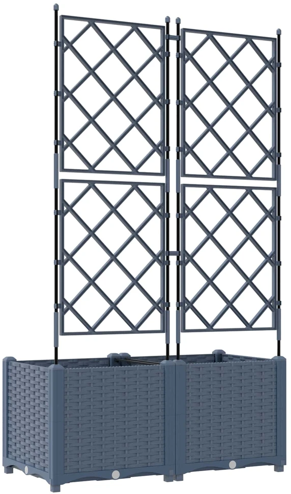 Sodo vazonas 2 vnt. Pilka 80 x 40 x 143 cm PP