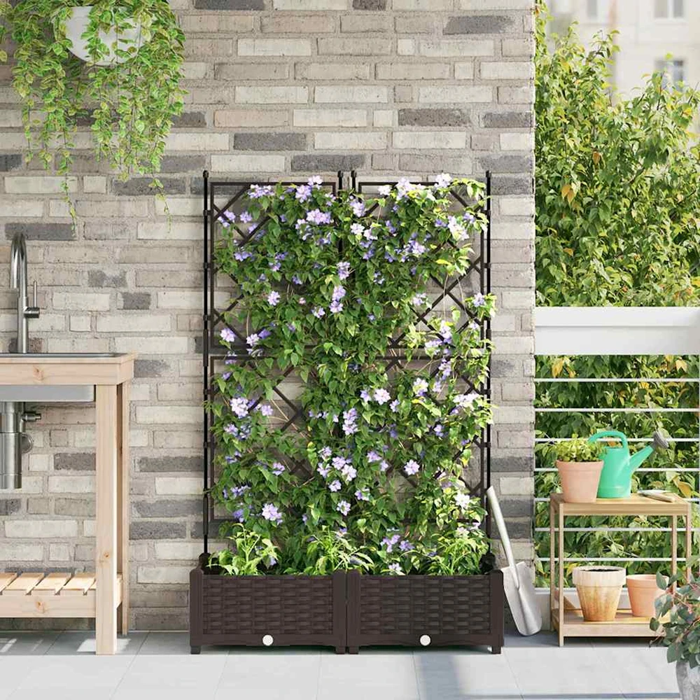 Sodo vazonas 2 vnt. Ruda 80 x 40 x 125,5 cm PP