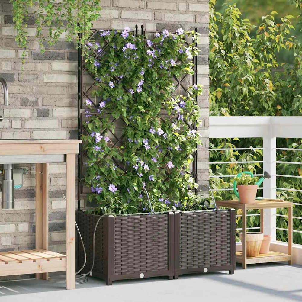Sodo vazonas 2 vnt. Ruda 80 x 40 x 142 cm PP