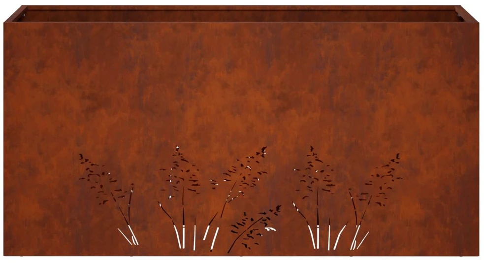 Sodo vazonas 2 vnt. Rūdijanti 100 x 20 x 49 cm