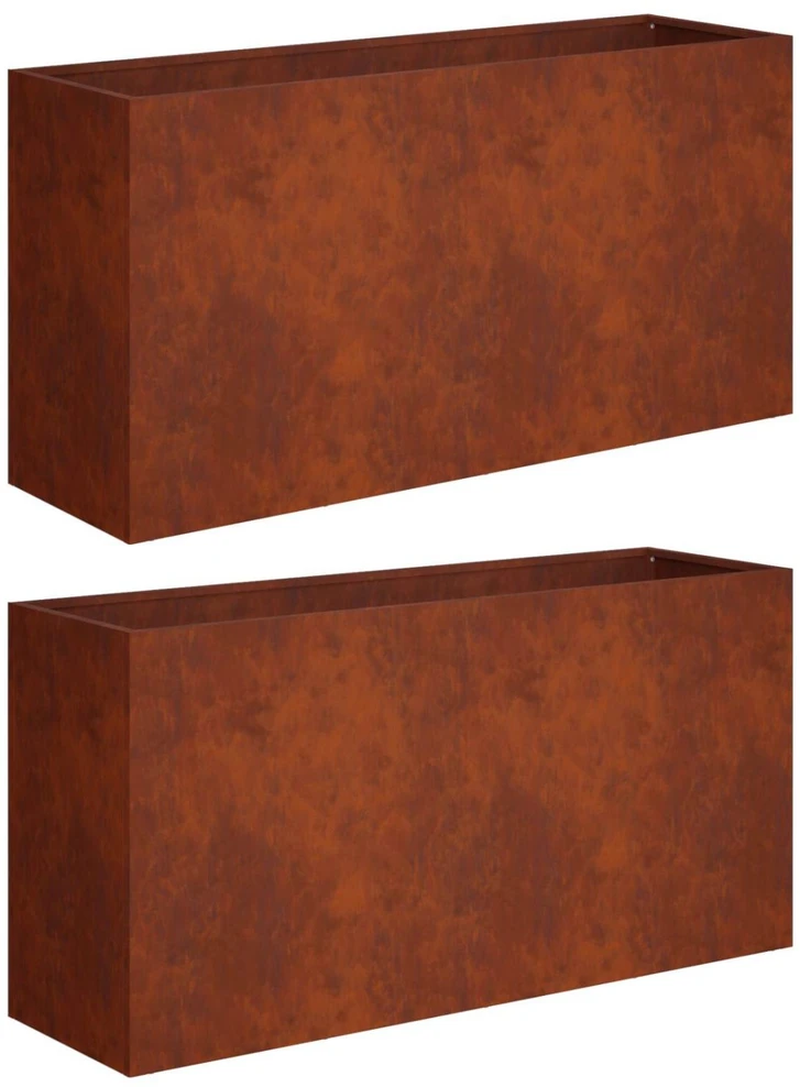 Sodo vazonas 2 vnt. Rūdijanti 100 x 30 x 50 cm