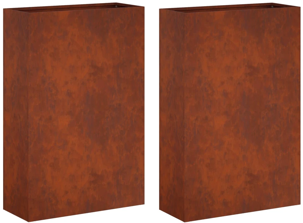 Sodo vazonas 2 vnt Rūdijanti 50 x 20 x 75 cm