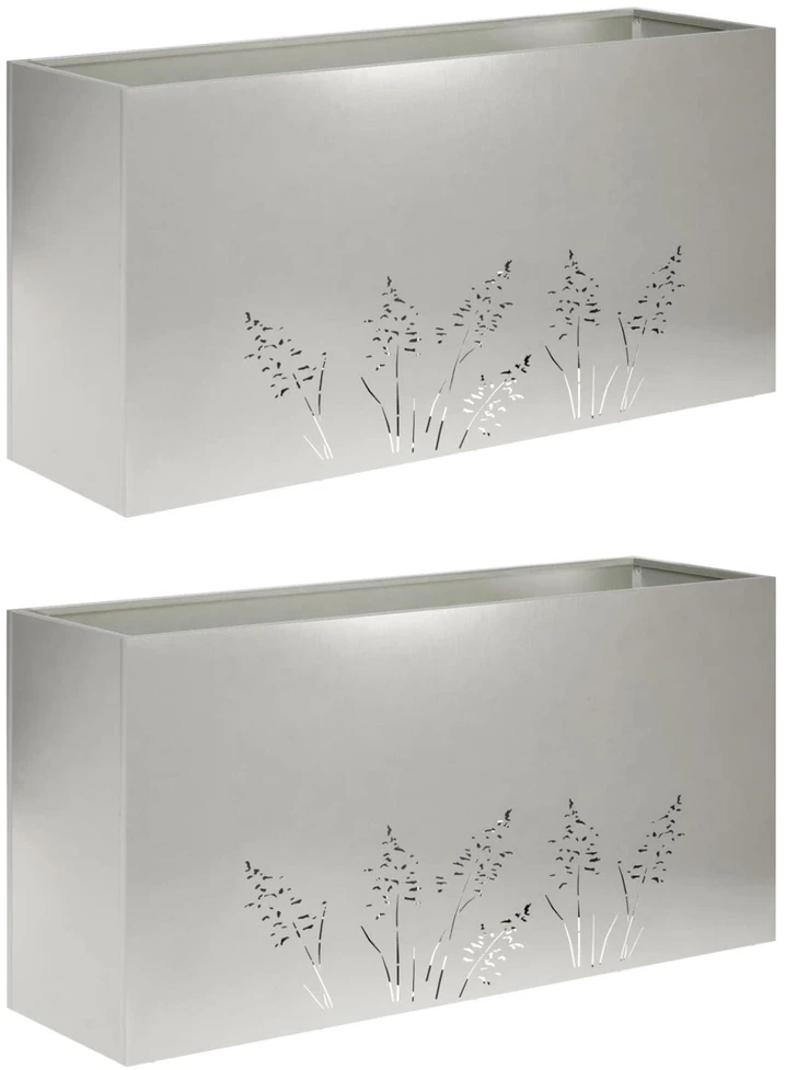 Sodo vazonas 2 vnt. Sidabrinė 100 x 20 x 49 cm