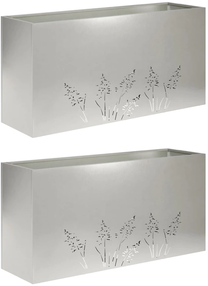 Sodo vazonas 2 vnt. Sidabrinė 100 x 30 x 49 cm