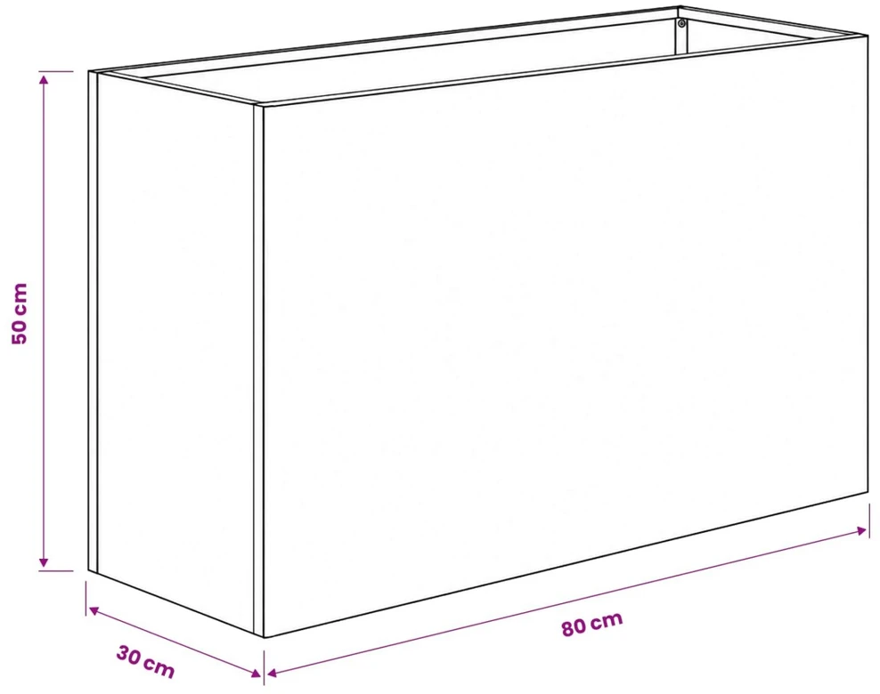 Sodo vazonas 2 vnt. Sidabrinė 80 x 30 x 50 cm