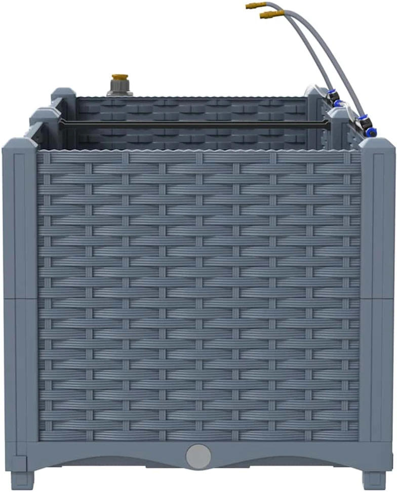 Sodo vazonas 2 vnt. Šviesiai pilka 80 x 40 x 37,5 cm PP