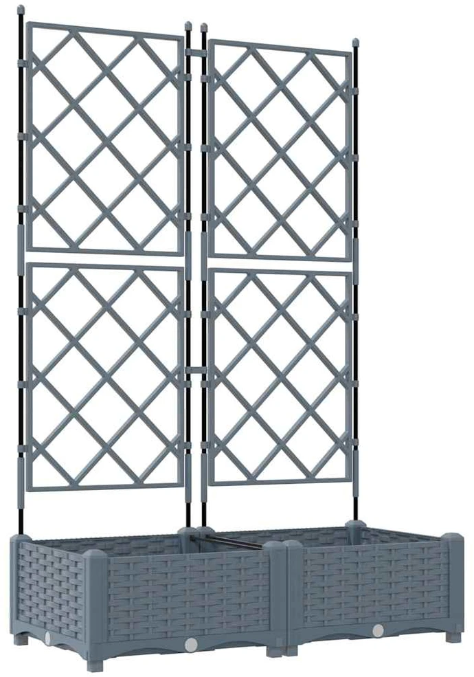 Sodo vazonas 2 vnt. Šviesiai pilka 80 x 40 x 125,5 cm PP