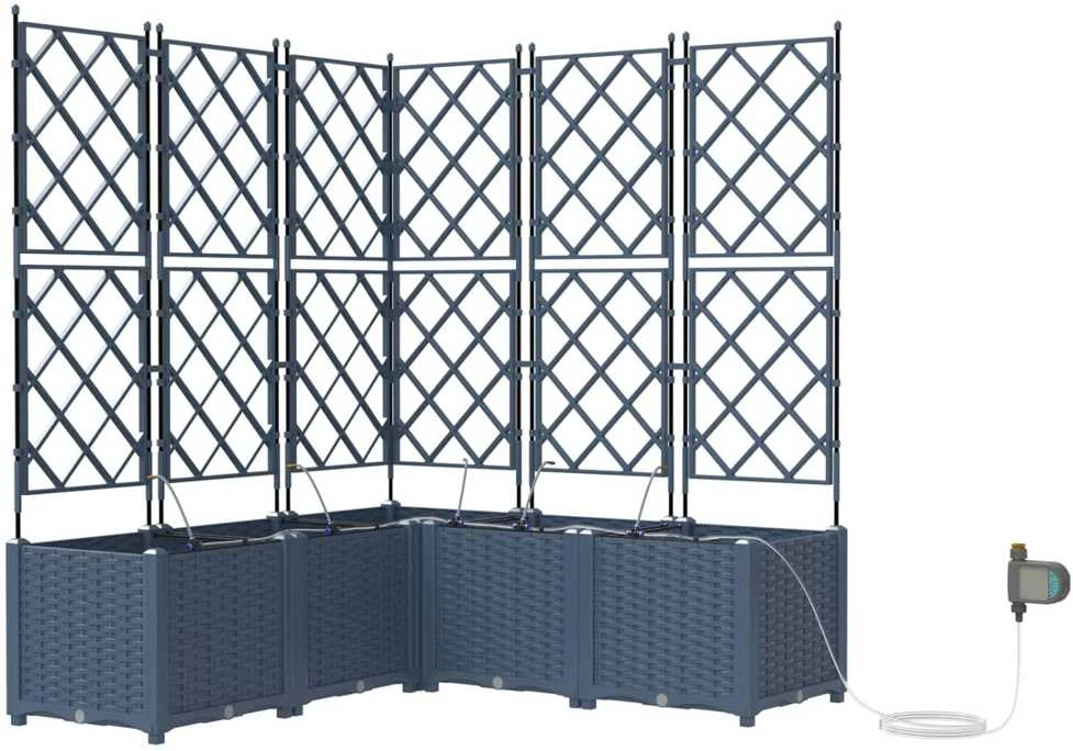 Sodo vazonas 3 vnt. Pilka 120 x 40 x 126 cm PP