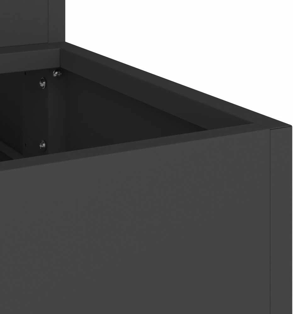 Sodo vazonas Juoda 90 x 90 x 35 cm Šaltai valcuotas plienas