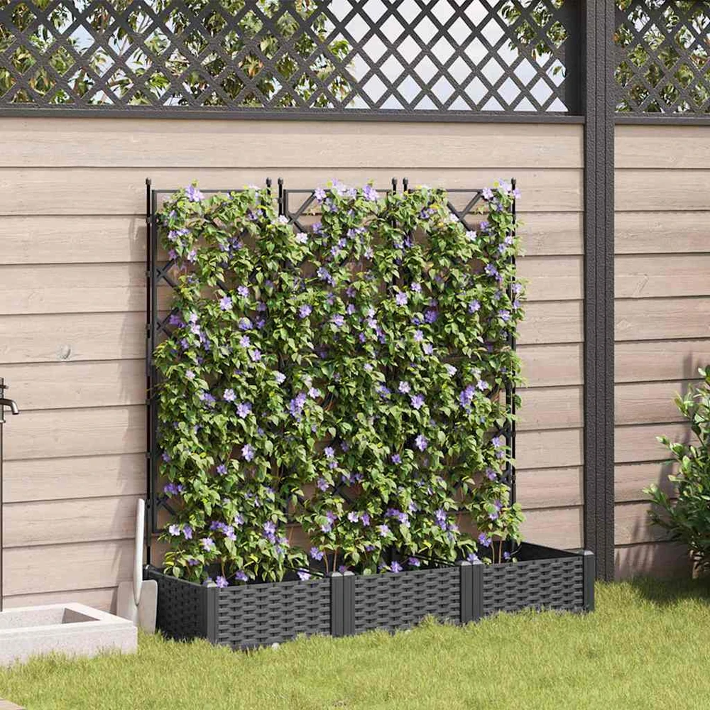 Sodo vazonas 3 vnt. Juoda 120 x 40 x 125,5 cm PP