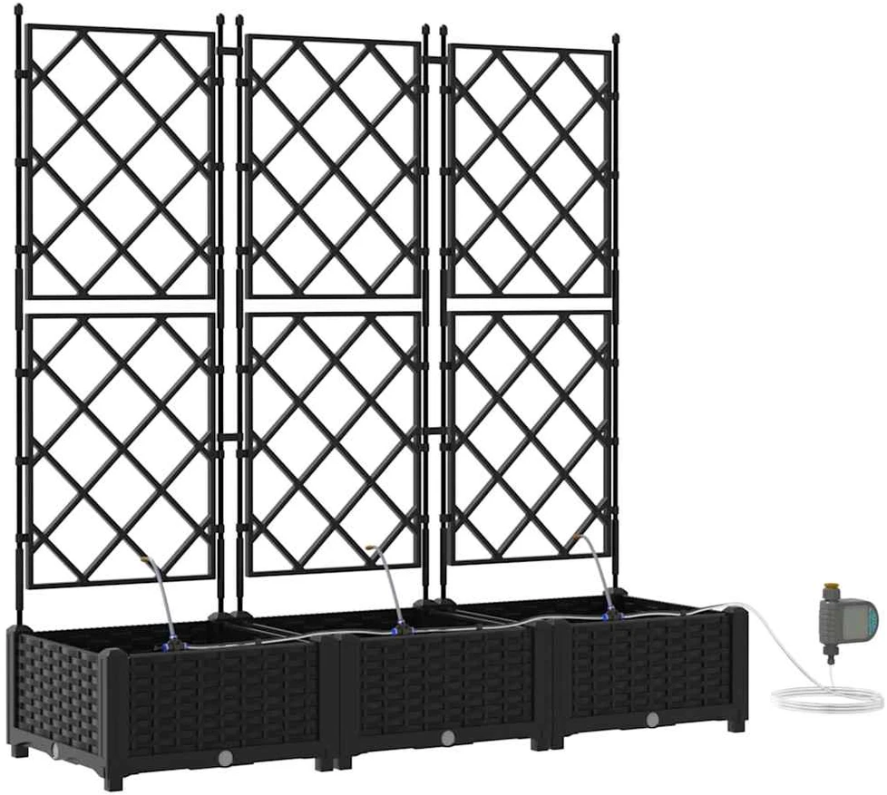 Sodo vazonas 3 vnt. Juoda 120 x 40 x 126 cm PP