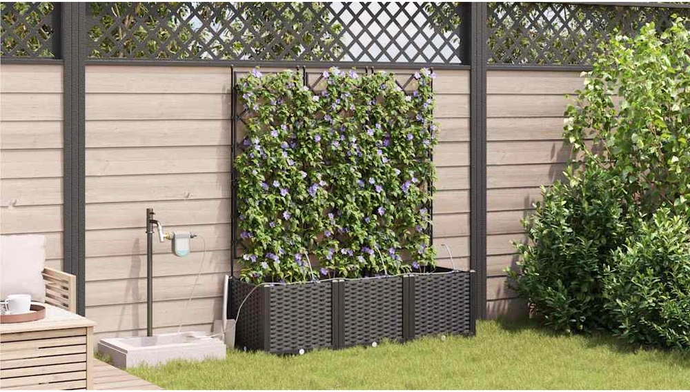 Sodo vazonas 3 vnt. Juoda 120 x 40 x 142 cm PP