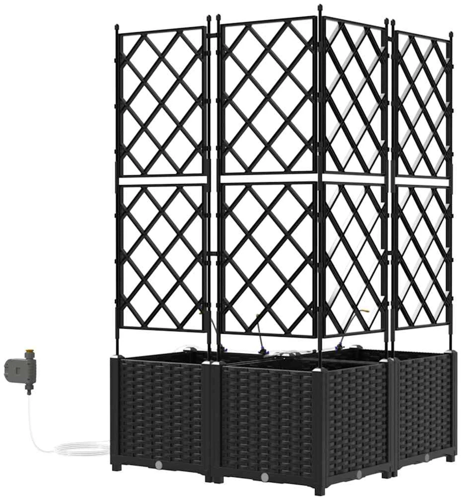 Sodo vazonas 3 vnt. Juoda 80 x 80 x 142 cm PP
