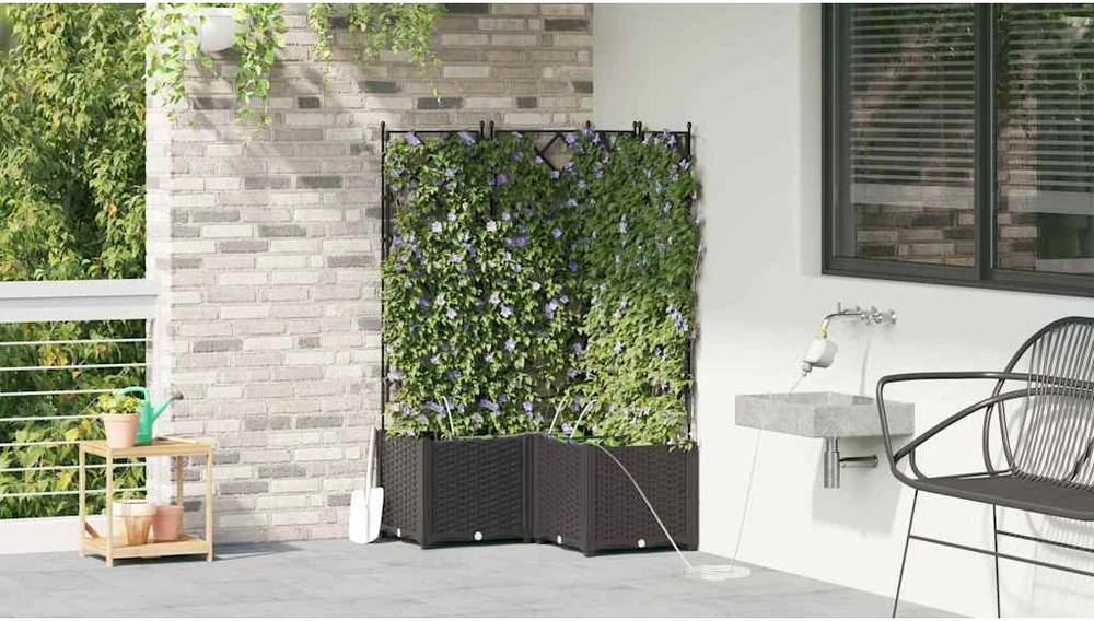 Sodo vazonas 3 vnt. Juoda 80 x 80 x 142 cm PP