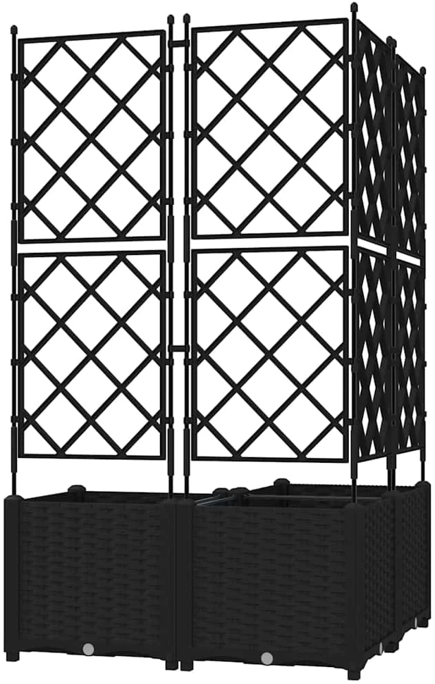 Sodo vazonas 3 vnt. Juoda 80 x 80 x 143 cm PP