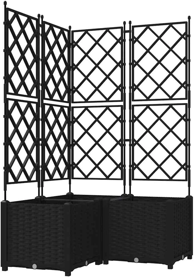 Sodo vazonas 3 vnt. Juoda 80 x 80 x 143 cm PP