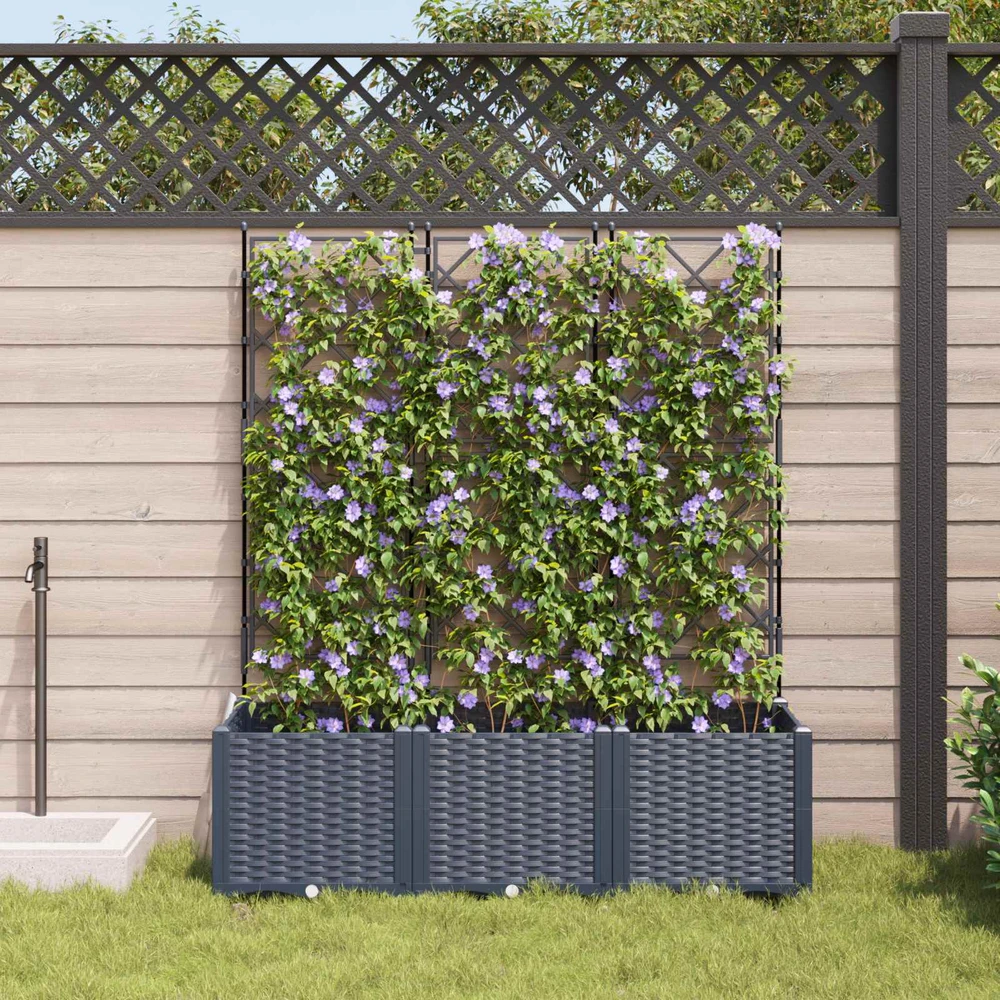 Sodo vazonas 3 vnt. Pilka 120 x 40 x 143 cm PP