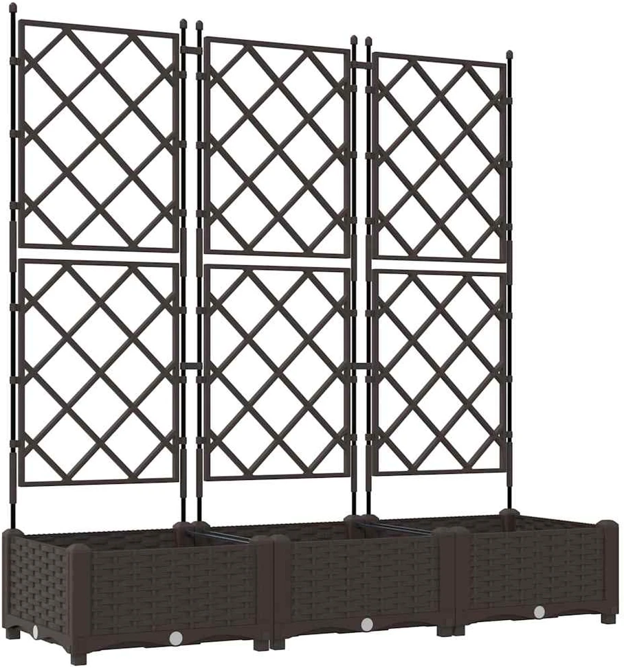 Sodo vazonas 3 vnt. Ruda 120 x 40 x 125,5 cm PP