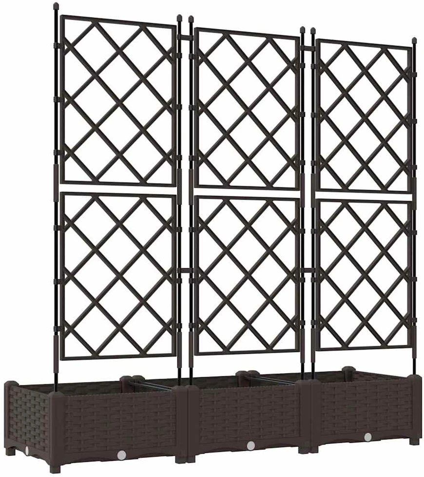 Sodo vazonas 3 vnt. Ruda 120 x 40 x 125,5 cm PP
