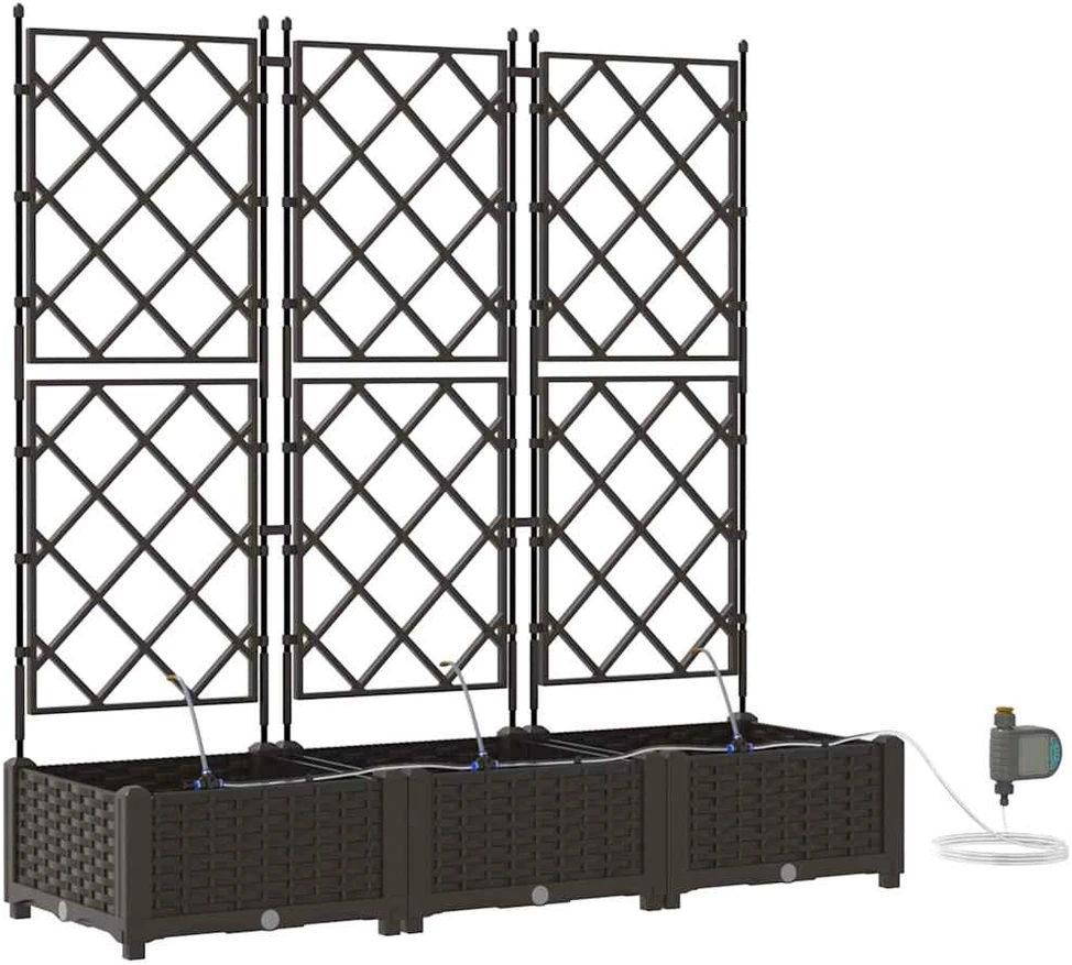 Sodo vazonas 3 vnt. Ruda 120 x 40 x 126 cm PP