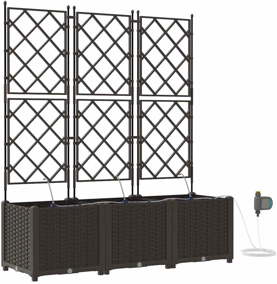 Sodo vazonas 3 vnt. Ruda 120 x 40 x 142 cm PP