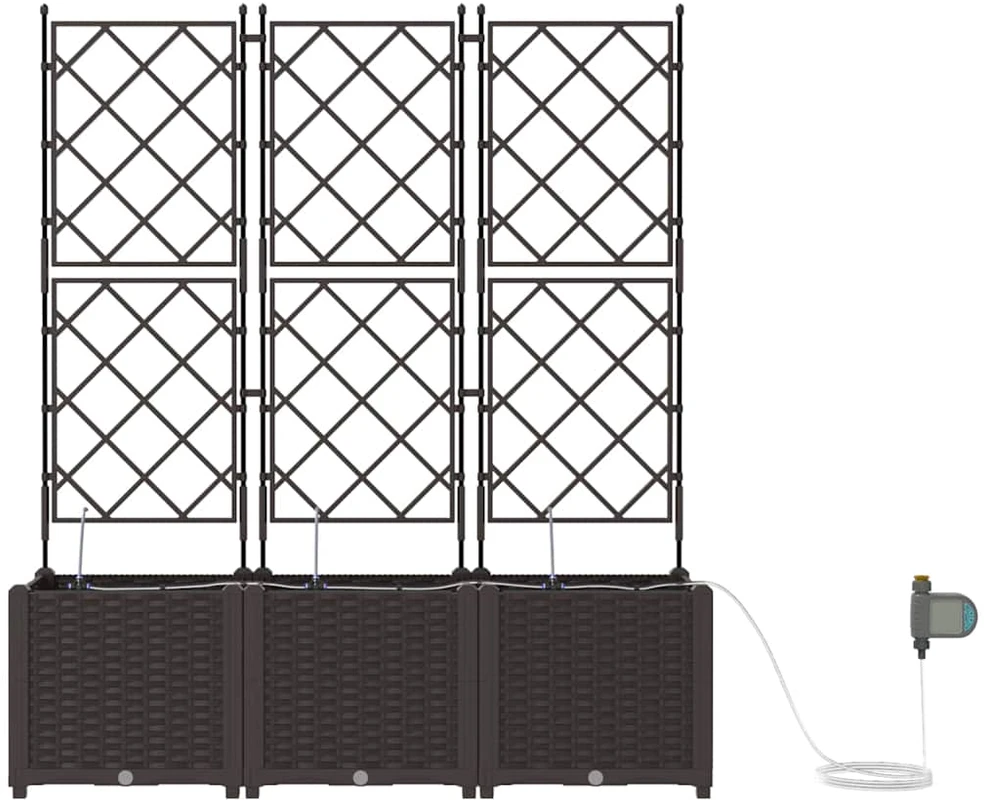 Sodo vazonas 3 vnt. Ruda 120 x 40 x 142 cm PP