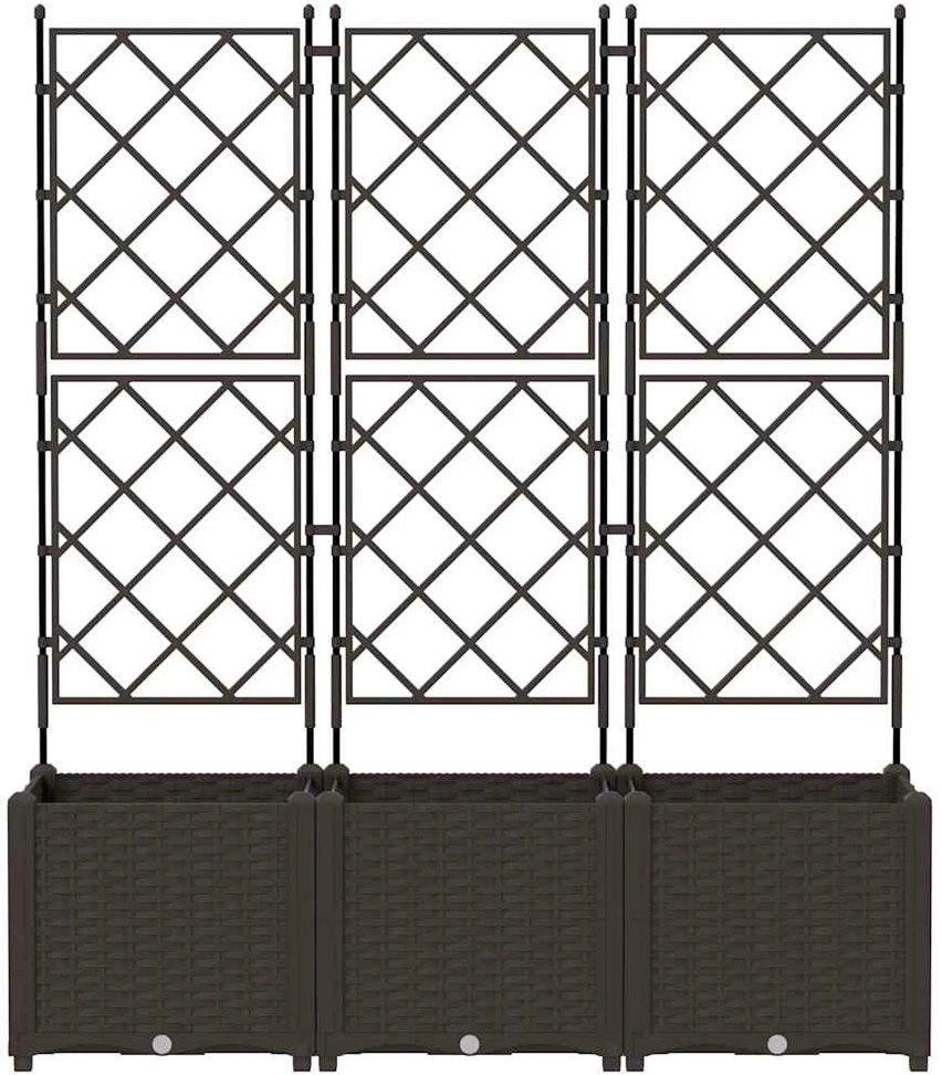 Sodo vazonas 3 vnt. Ruda 120 x 40 x 143 cm PP