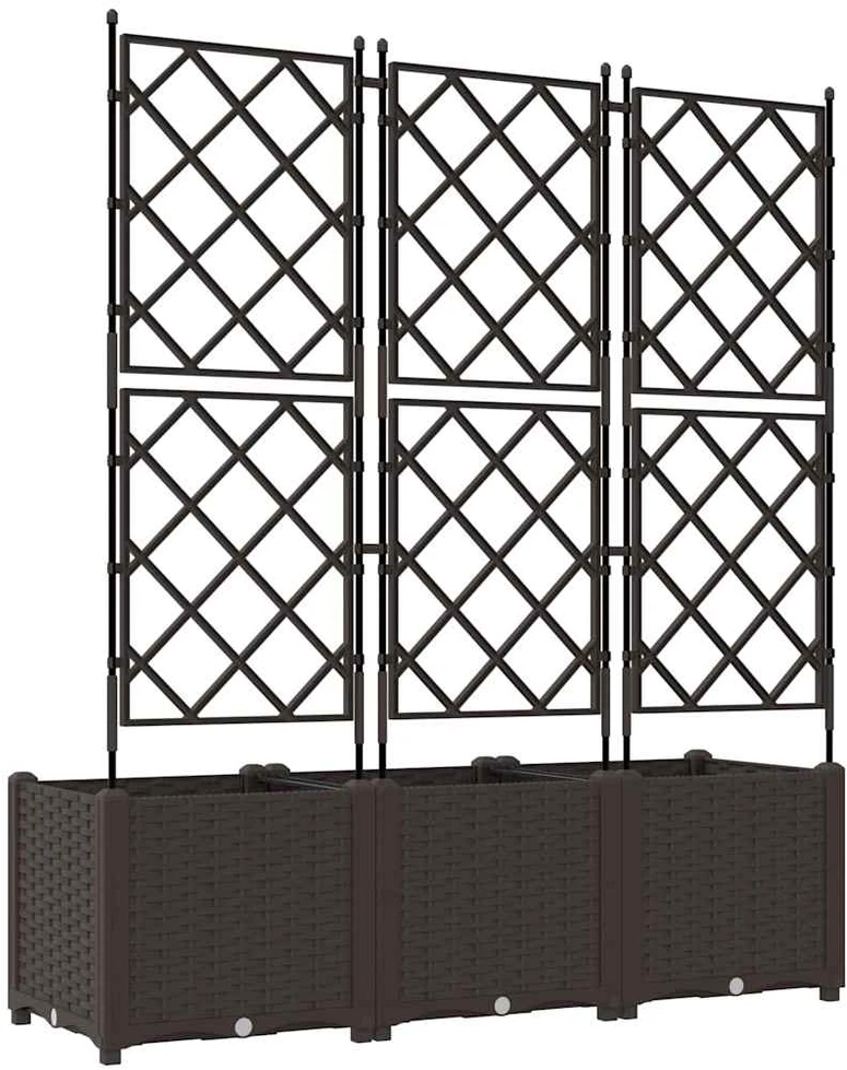 Sodo vazonas 3 vnt. Ruda 120 x 40 x 143 cm PP