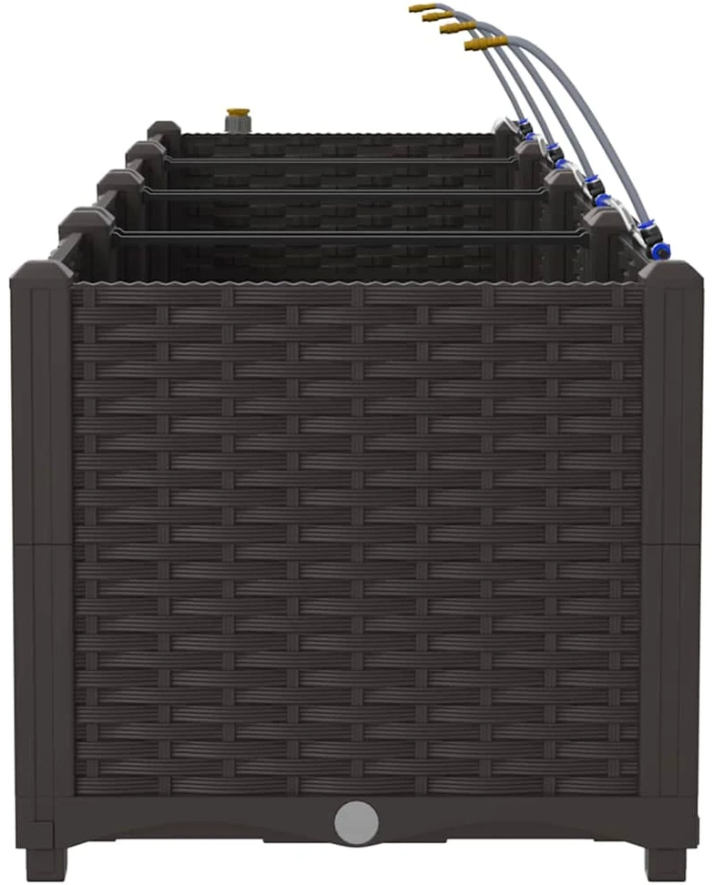 Sodo vazonas 3 vnt. Ruda 120 x 40 x 37,5 cm PP