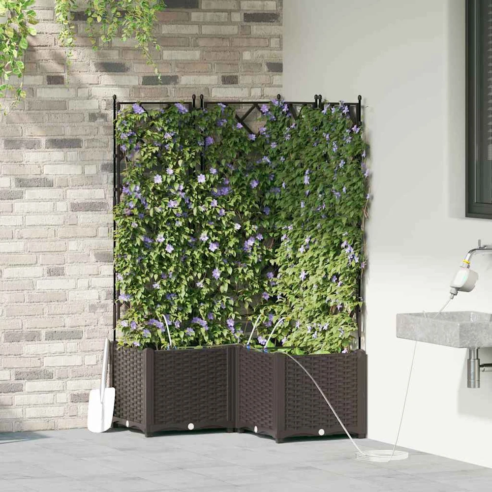 Sodo vazonas 3 vnt. Ruda 80 x 80 x 142 cm PP