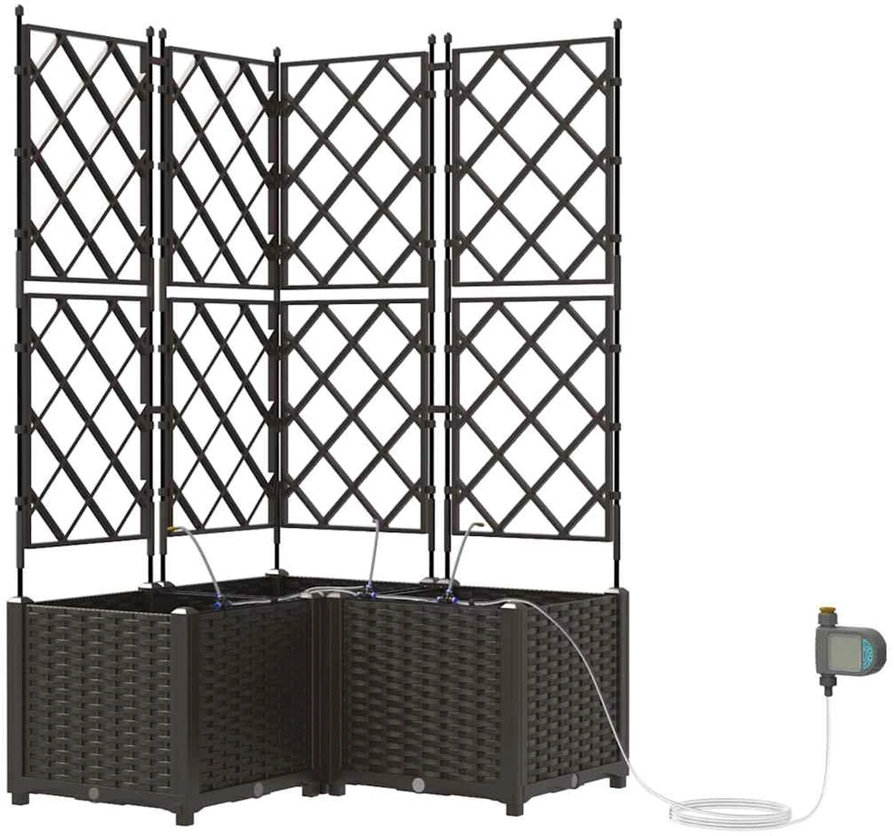 Sodo vazonas 3 vnt. Ruda 80 x 80 x 142 cm PP