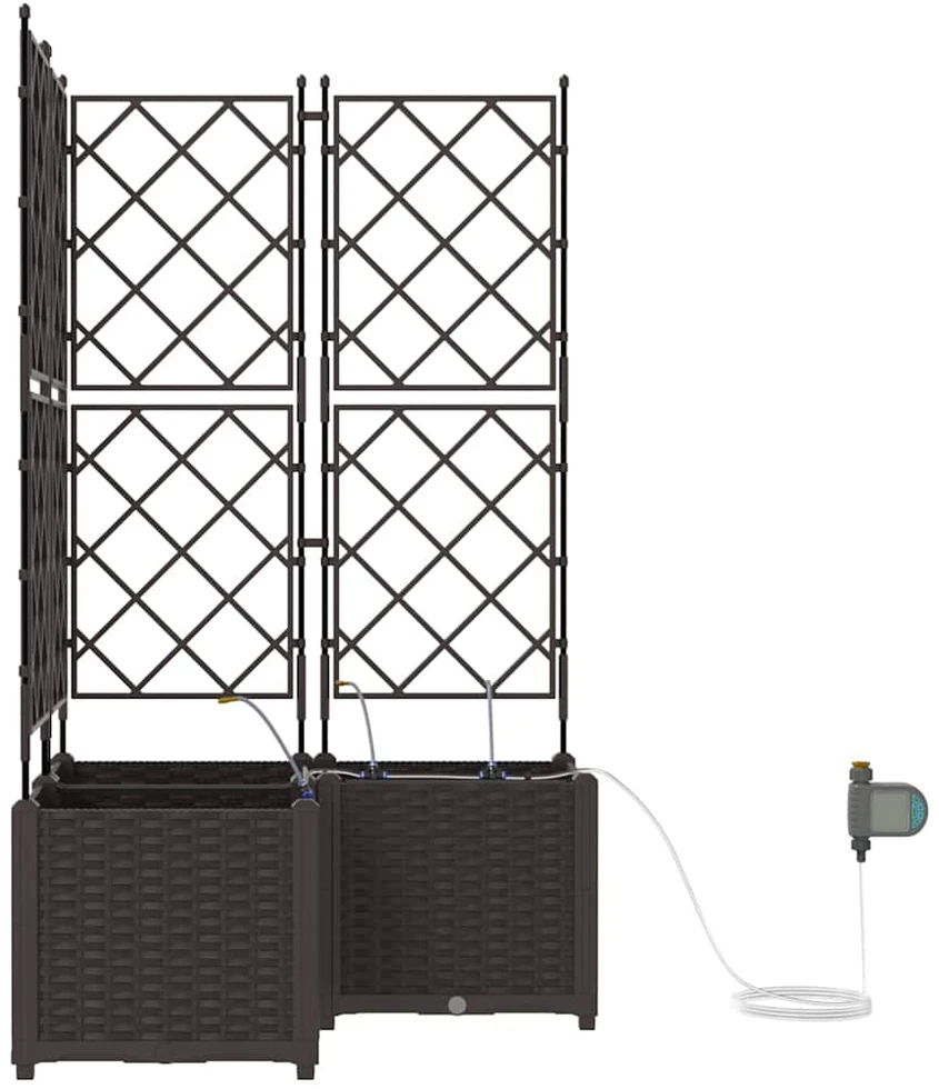 Sodo vazonas 3 vnt. Ruda 80 x 80 x 142 cm PP