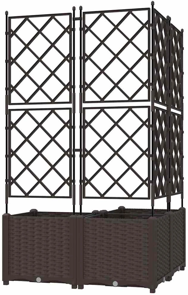 Sodo vazonas 3 vnt. Ruda 80 x 80 x 143 cm PP