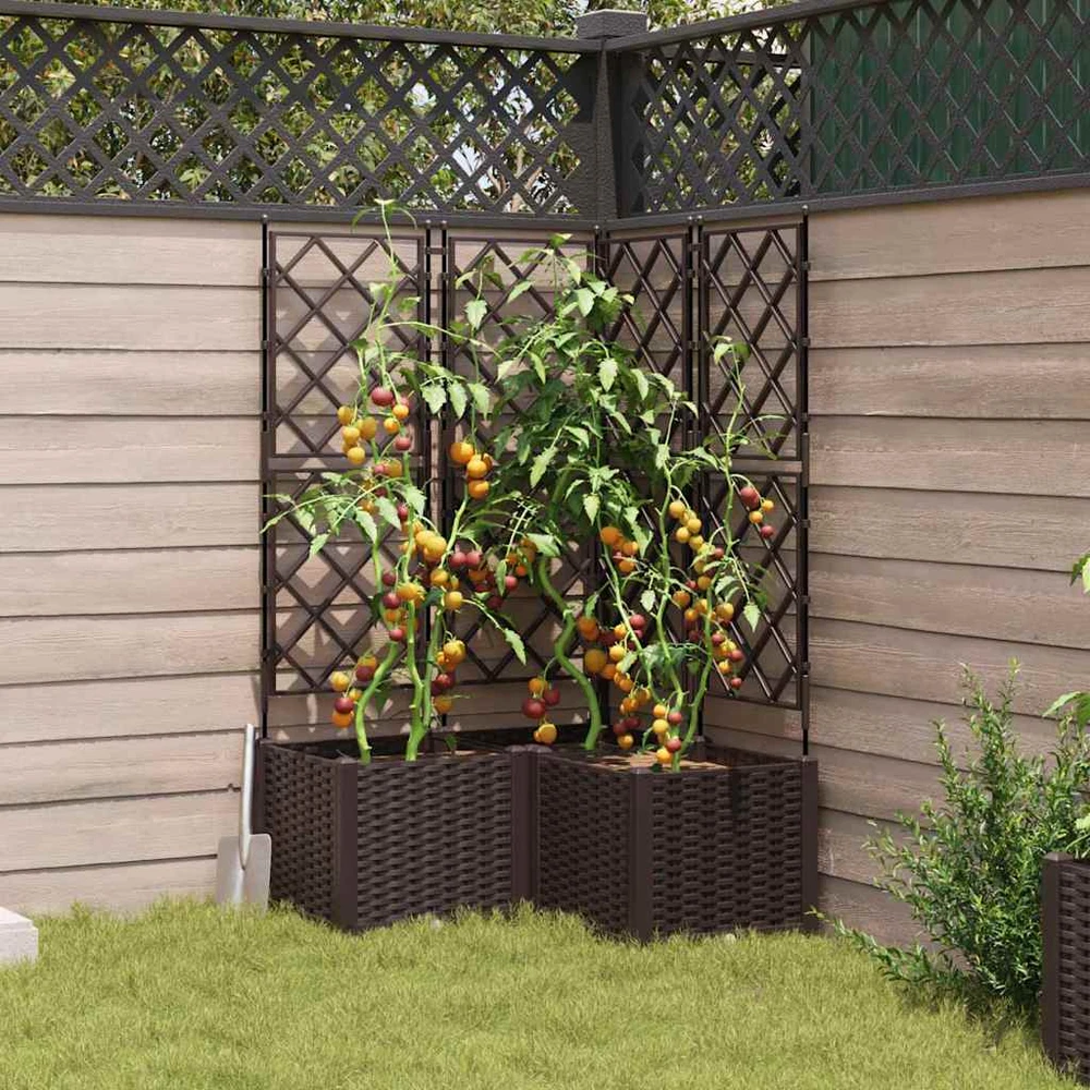 Sodo vazonas 3 vnt. Ruda 80 x 80 x 143 cm PP