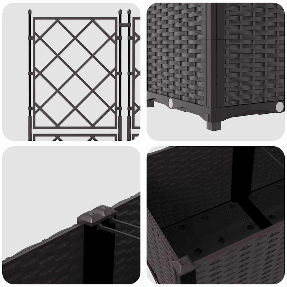 Sodo vazonas 3 vnt. Ruda 80 x 80 x 143 cm PP