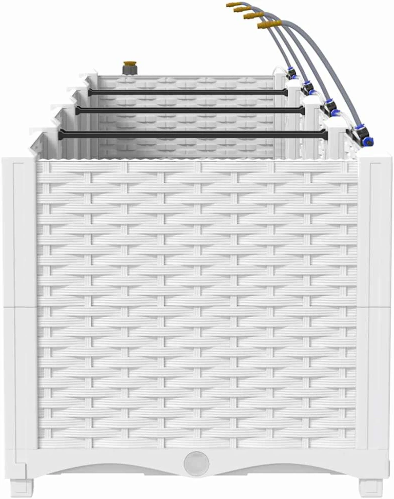 Sodo vazonas 4 vnt. Balta 160 x 40 x 37,5 cm PP