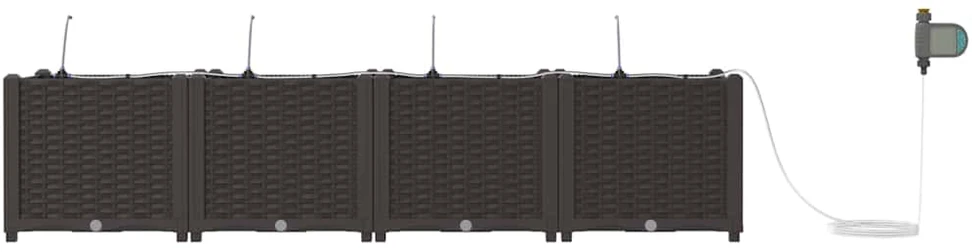 Sodo vazonas 4 vnt. Ruda 160 x 40 x 37,5 cm PP