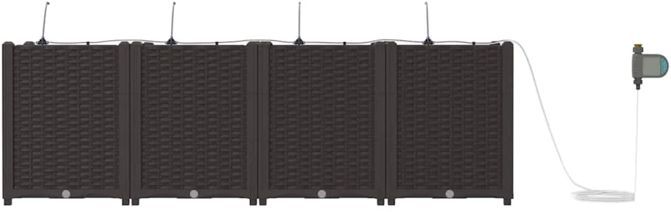 Sodo vazonas 4 vnt. Ruda 160 x 40 x 52 cm PP