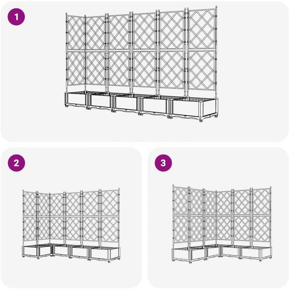 Sodo vazonas 5 vnt. Pilka 120 x 120 x 125,5 cm PP